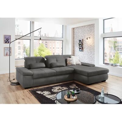DIE PLANBAR MP-IN16012 L-Form Sofa - Chenille, Grau, 309x85x195 cm DIE PLANBAR MP-IN16012 L-Form Sofa - Chenille, Grau, 309x85x195 cm