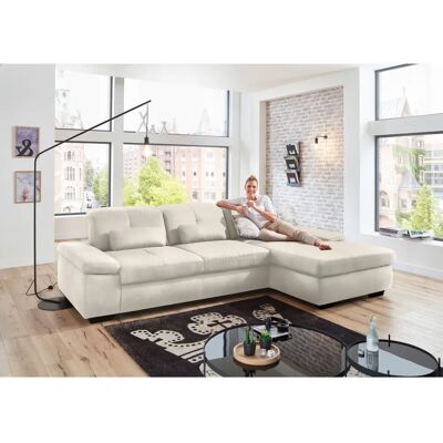 DIE PLANBAR L-Form Sofa - Chenille, Ottomane rechts, Kopfteilverstellung, 309cm DIE PLANBAR L-Form Sofa - Chenille, Ottomane rechts, Kopfteilverstellung, 309cm