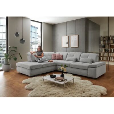 DIE PLANBAR MP-IN16012 L-Form Sofa - Chenille, Rechtsarmlehne, Silber - Sofa DIE PLANBAR MP-IN16012 L-Form Sofa - Chenille, Rechtsarmlehne, Silber - Sofa