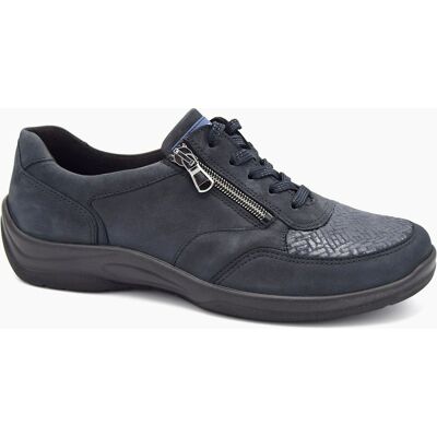 Waldlaufer Hesna Womens Trainers - Black/Navy - Leather, Wide Fit - Sports Shoes Waldlaufer Hesna Womens Trainers - Black/Navy - Leather, Wide Fit - Sports Shoes