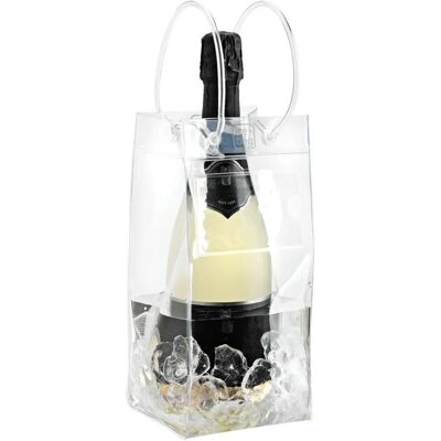 Leichtes PVC-Eisbeutel - Transparent, Doppel, mit Tasche - Tragbarer Kühler Leichtes PVC-Eisbeutel - Transparent, Doppel, mit Tasche - Tragbarer Kühler
