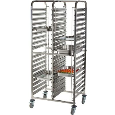 PULSIVA Duo Edelstahlwagen - Gastronorm-Unterstützung - 75x55.5x170 cm PULSIVA Duo Edelstahlwagen - Gastronorm-Unterstützung - 75x55.5x170 cm