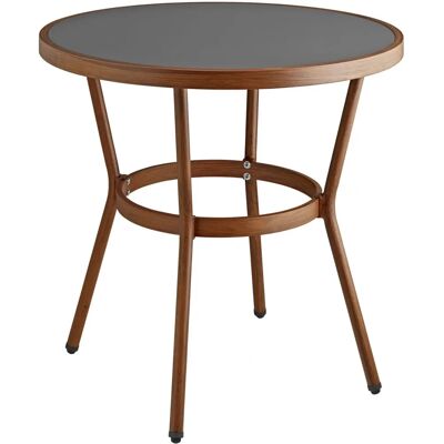 Tavolo Vega Tolia - Rotondo, 80x74cm, Antracite e Marrone Tavolo Vega Tolia - Rotondo, 80x74cm, Antracite e Marrone