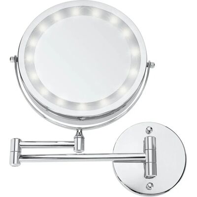 Vega Wandspiegel mit Licht - 31x23cm, Silber, Rund Vega Wandspiegel mit Licht - 31x23cm, Silber, Rund