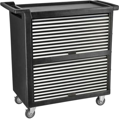 Vega Tjugo Carrello di servizio - 105.5x50.5x103.5cm, Argento/Nero Vega Tjugo Carrello di servizio - 105.5x50.5x103.5cm, Argento/Nero