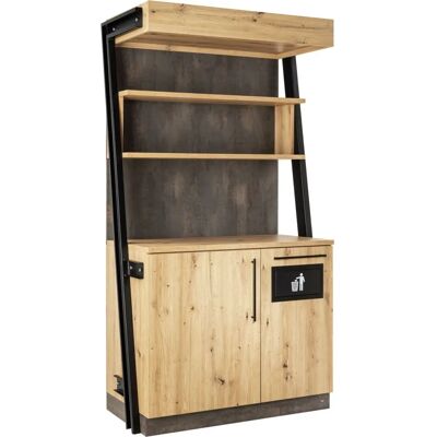 Vega Mobile Bar Baristo Industrial - Sistema raccolta rifiuti - 118x61x216 cm - Quercia Selvatica Vega Mobile Bar Baristo Industrial - Sistema raccolta rifiuti - 118x61x216 cm - Quercia Selvatica