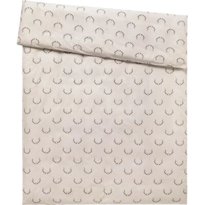 ERWIN M. Bettbezug - Beige/Dunkelbraun - Hirschgeweih-Motiv - 155x220 cm ERWIN M. Bettbezug - Beige/Dunkelbraun - Hirschgeweih-Motiv - 155x220 cm