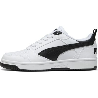 Puma Rebound V6 White Kids Shoes - Casual Sport Footwear Puma Rebound V6 White Kids Shoes - Casual Sport Footwear