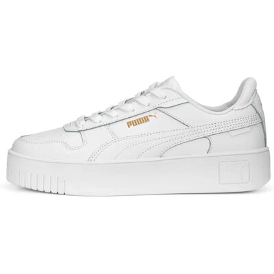 Puma Carina Street Baskets Blanc Or - Chaussures décontractées pour filles - Publicité Puma Carina Street Baskets Blanc Or - Chaussures décontractées pour filles - Publicité