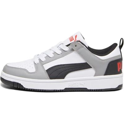 Buty Puma Rebound Layup Lo Sl Jr - Biały/Szary Buty dla dzieci Buty Puma Rebound Layup Lo Sl Jr - Biały/Szary Buty dla dzieci