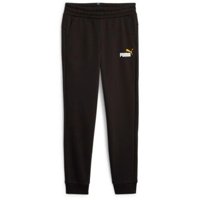 Puma Copii Pantaloni Essentials+ Logo Bicolor Negri - trousers Puma Copii Pantaloni Essentials+ Logo Bicolor Negri - trousers