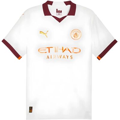 Maglia Puma Manchester City Bianco/Bronzo L - Calcio 2023-24 Maglia Puma Manchester City Bianco/Bronzo L - Calcio 2023-24