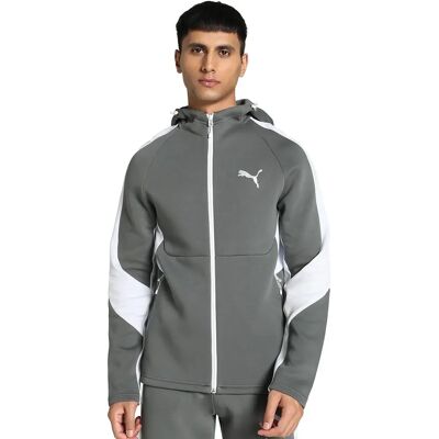 Puma Herr Evostripe Full-Zip Huvtröja - Grå - Slim Fit - Sportkläder Puma Herr Evostripe Full-Zip Huvtröja - Grå - Slim Fit - Sportkläder