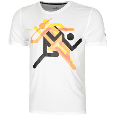 PUMA Herren T-Shirt RUN FASTER ICONS GRAPHIC T - male - Weiß - XXL PUMA Herren T-Shirt RUN FASTER ICONS GRAPHIC T - male - Weiß - XXL