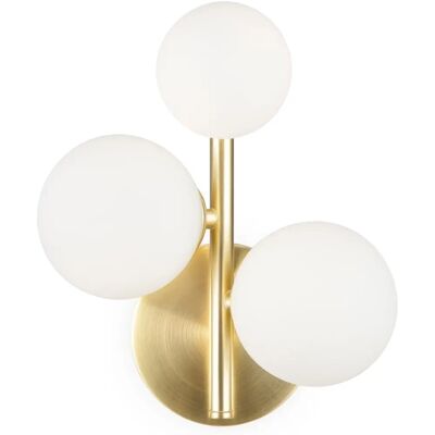 Maytoni Dallas Modern 3 Light Wall Lamp - Gold, White Shade, G9 Maytoni Dallas Modern 3 Light Wall Lamp - Gold, White Shade, G9