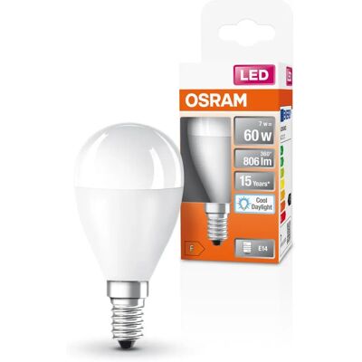 Osram Osram LED Globe 7,5W 6500K - LED-Lampe, E14, Kaltweiß Osram Osram LED Globe 7,5W 6500K - LED-Lampe, E14, Kaltweiß