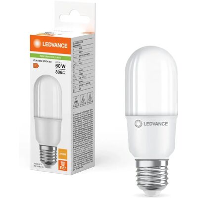 LEDVANCE Parathom Retrofit Classic LED E27 Stick Ghiaccio 8W - 827 Bianco Molto Caldo - Ampoule LED LEDVANCE Parathom Retrofit Classic LED E27 Stick Ghiaccio 8W - 827 Bianco Molto Caldo - Ampoule LED