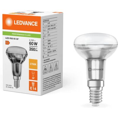LEDVANCE R50 E14 4,3W 350lm Erittäin Lämmin Valkoinen - LED-lamppu LEDVANCE R50 E14 4,3W 350lm Erittäin Lämmin Valkoinen - LED-lamppu