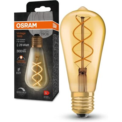 Ampoule LED vintage dimmable E27 Osram - Or - 28W, 2000K Ampoule LED vintage dimmable E27 Osram - Or - 28W, 2000K
