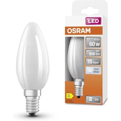Osram LED Kaarslamp - Frosted Glas, Wit, 4000K - LED Kaarslamp Osram LED Kaarslamp - Frosted Glas, Wit, 4000K - LED Kaarslamp