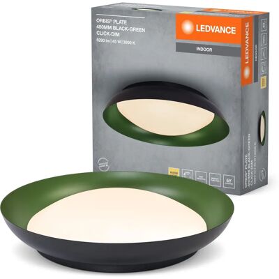 Vance Piastra 480 mm 45 W 830 Click DIM Nero e verde - Lampada da parete e soffitto Vance Piastra 480 mm 45 W 830 Click DIM Nero e verde - Lampada da parete e soffitto