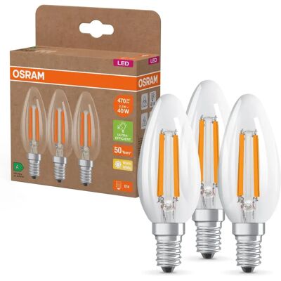 OSRAM LED Lamp 40W Warm Wit E14 2.2W - Klassiek Filament OSRAM LED Lamp 40W Warm Wit E14 2.2W - Klassiek Filament