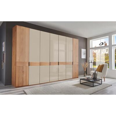 WIEMANN Cardiff Beiger Kleiderschrank - 7 Türen mit Glas & Holz WIEMANN Cardiff Beiger Kleiderschrank - 7 Türen mit Glas & Holz