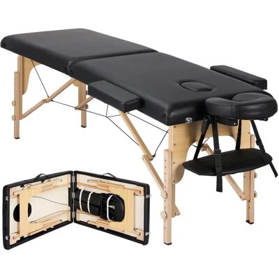 Yaheetech Massageliege Mobile Massagetisch Mit Holzfüßen 2 Zonen Tragebares - Schwarz - 213x82 cm - Massage Table Yaheetech Massageliege Mobile Massagetisch Mit Holzfüßen 2 Zonen Tragebares - Schwarz - 213x82 cm - Massage Table