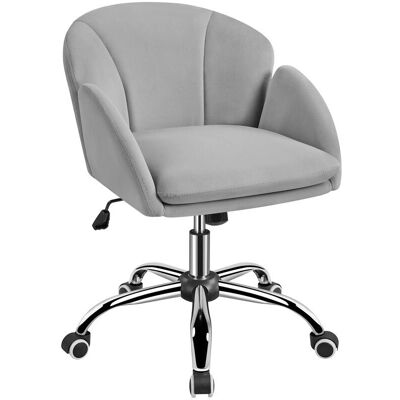 Silla de Oficina de Terciopelo Yaheetech - Altura Ajustable - Carga 136kg - Gris Claro Silla de Oficina de Terciopelo Yaheetech - Altura Ajustable - Carga 136kg - Gris Claro