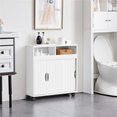 Armario de baño blanco Yaheetech con ruedas - Tipo de baño Armario de baño blanco Yaheetech con ruedas - Tipo de baño