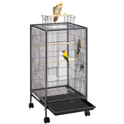 Jaula para Pájaros con Ruedas 45,5x45,5x100,5 cm - Yaheetech Jaula para Pájaros con Ruedas 45,5x45,5x100,5 cm - Yaheetech