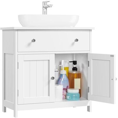 Gabinete de baño bajo lavabo Yaheetech con cajón y estante - Blanco Gabinete de baño bajo lavabo Yaheetech con cajón y estante - Blanco