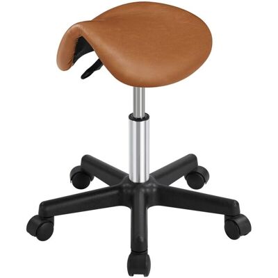 YAHEETECH Taburete de Silla de Peluquería en Acero y Ecocuero - Regulable YAHEETECH Taburete de Silla de Peluquería en Acero y Ecocuero - Regulable