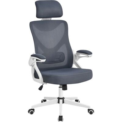 Silla Ergonómica de Oficina YAHEETECH con Reposacabezas Ajustable - Alto Respaldo - Giratoria - Blanco/Negro Silla Ergonómica de Oficina YAHEETECH con Reposacabezas Ajustable - Alto Respaldo - Giratoria - Blanco/Negro