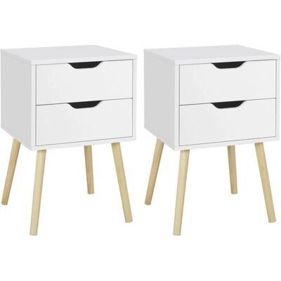 Yaheetech - 2pcs Mesillas con 2 Cajones - Modernas para Dormitorio Yaheetech - 2pcs Mesillas con 2 Cajones - Modernas para Dormitorio