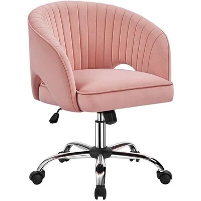 Silla de Oficina Rosa de Terciopelo, Ajustable y Giratoria YAHEETECH Silla de Oficina Rosa de Terciopelo, Ajustable y Giratoria YAHEETECH