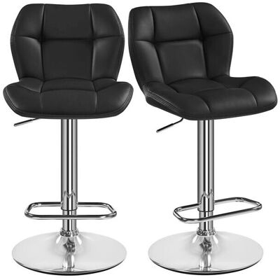 YAHEETECH Taburete de Bar Ajustable - Pack 2, Negro YAHEETECH Taburete de Bar Ajustable - Pack 2, Negro