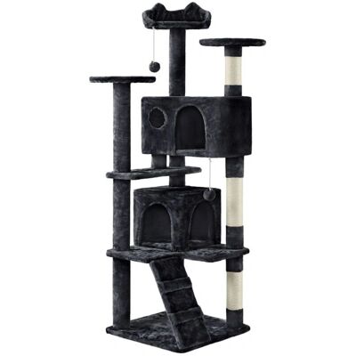 Árbol Rascador para Gatos de 158 cm - Gris Oscuro/Negro - Yaheetech Árbol Rascador para Gatos de 158 cm - Gris Oscuro/Negro - Yaheetech