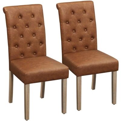 Yaheetech - Silla de comedor Marrón - Patas de madera - Silla de comedor Yaheetech - Silla de comedor Marrón - Patas de madera - Silla de comedor