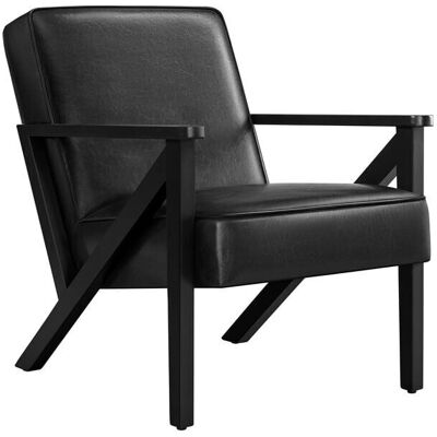 Sillón de Ecopiel Negro de Yaheetech - Salón y Oficina Sillón de Ecopiel Negro de Yaheetech - Salón y Oficina