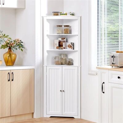 YAHEETECH - Gabinete de esquina para baño 163x60x43 cm con estantes ajustables YAHEETECH - Gabinete de esquina para baño 163x60x43 cm con estantes ajustables
