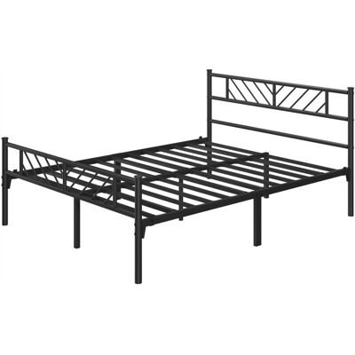 Estructura de Cama en Metal Negro 140x200cm Yaheetech Estructura de Cama en Metal Negro 140x200cm Yaheetech