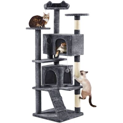 Yaheetech - Árbol Rascador de Gatos de 178 cm con 3 Plataformas Yaheetech - Árbol Rascador de Gatos de 178 cm con 3 Plataformas