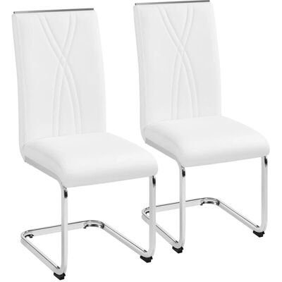 Set de 2 sillas de comedor modernas Yaheetech - Ergonómicas, Blancas Set de 2 sillas de comedor modernas Yaheetech - Ergonómicas, Blancas