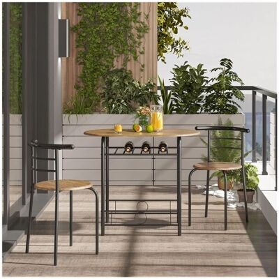 Conjunto de Comedor YAHEETECH - Mesa redonda con 2 sillas Conjunto de Comedor YAHEETECH - Mesa redonda con 2 sillas