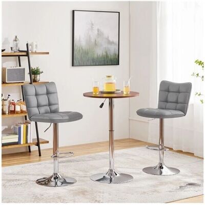 YAHEETECH Taburete de Bar Ajustable 360° Gris YAHEETECH Taburete de Bar Ajustable 360° Gris