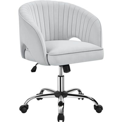 Silla de Oficina YAHEETECH - Terciopelo ajustable giratoria - Gris Claro Silla de Oficina YAHEETECH - Terciopelo ajustable giratoria - Gris Claro