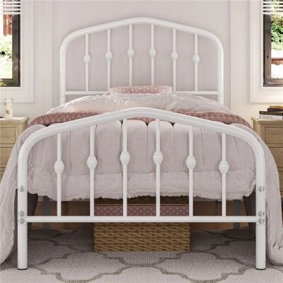 Marco de Cama de Metal Yaheetech con Cabecero Arqueado - Soporte Elegante Marco de Cama de Metal Yaheetech con Cabecero Arqueado - Soporte Elegante