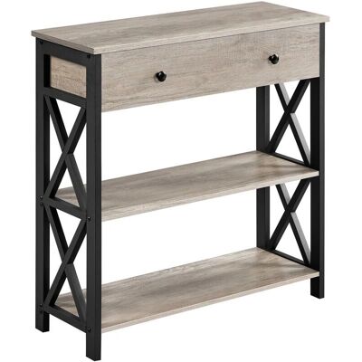 Yaheetech Mesa Consola Gris 80x29.5x81cm 3 Niveles Yaheetech Mesa Consola Gris 80x29.5x81cm 3 Niveles