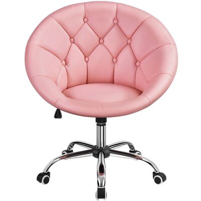 Silla de Oficina Yaheetech Altura Ajustable Giratoria con Cuero Sintético Rosa - Silla de Oficina Silla de Oficina Yaheetech Altura Ajustable Giratoria con Cuero Sintético Rosa - Silla de Oficina